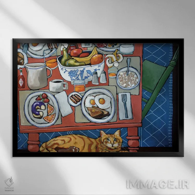 تابلو مهمترین وعده غذایی روز اثر دیویدای هینْدز - نمای قابدار مشکی