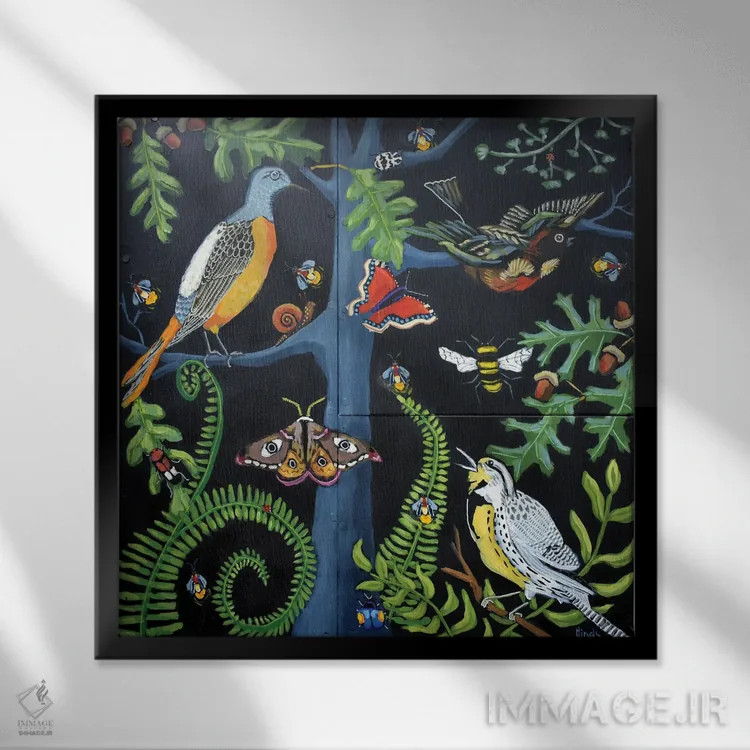 تابلو رژه نیمهشب اثر دیویدای هینْدز - نمای قابدار مشکی