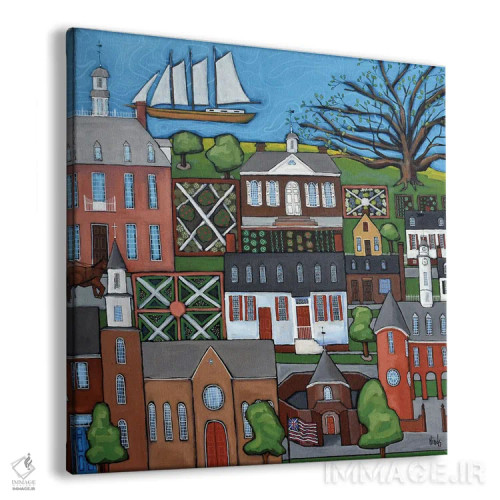 تابلو ویلیامزبورگ تاریخی استعماری (شهر آمریکا) اثر دیویدای هینْدز - نمای پرسپکتیو محصول