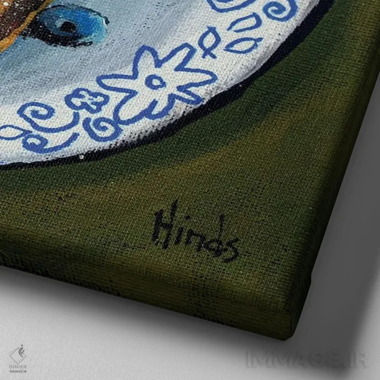 تابلو نان فرانسوی (فرنچ توست) اثر دیویدای هینْدز - نمای نزدیک بافت بوم