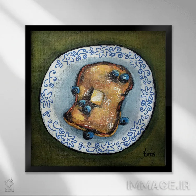 تابلو نان فرانسوی (فرنچ توست) اثر دیویدای هینْدز - نمای قابدار مشکی