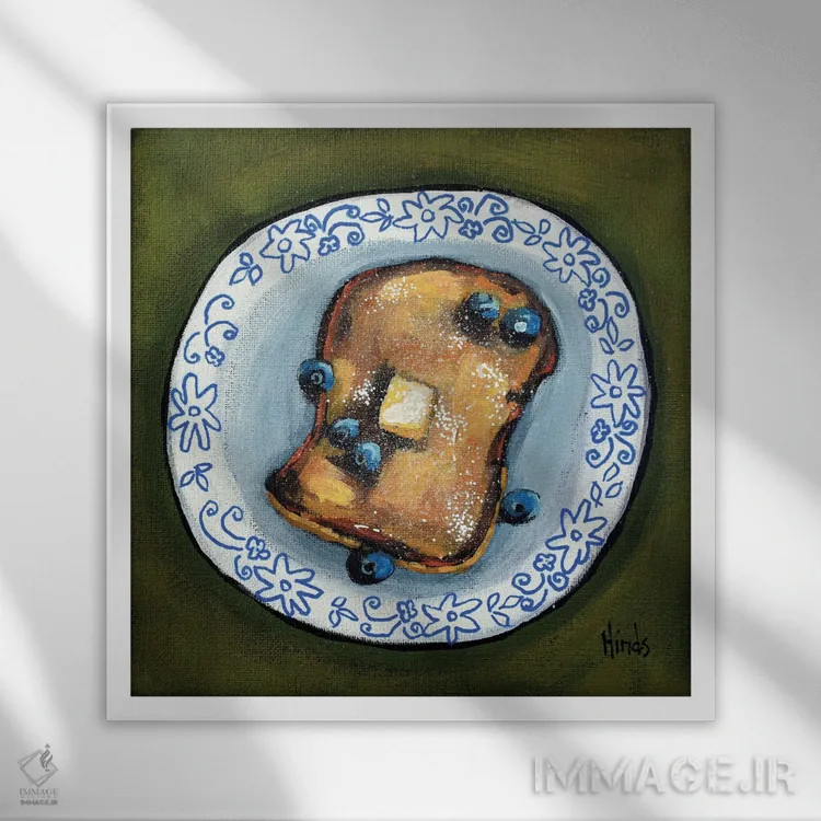 تابلو نان فرانسوی (فرنچ توست) اثر دیویدای هینْدز - نمای قابدار سفید