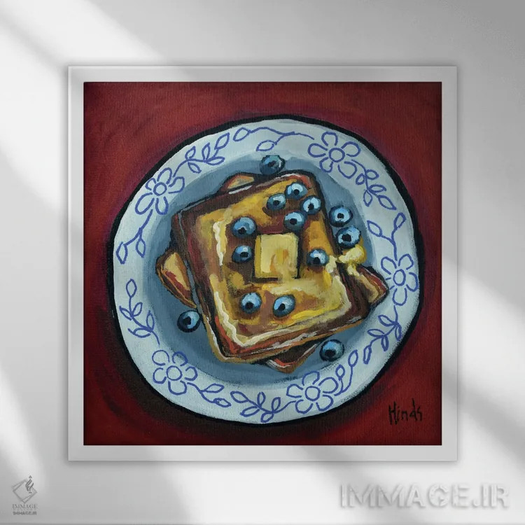 تابلو دو برش نان فرانسوی اثر دیویدای هینْدز - نمای قابدار سفید