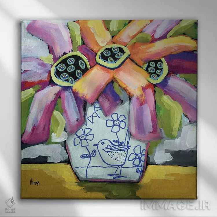 تابلو زادگاه اثر دیویدای هینْدز - نمای روبهرو روی دیوار