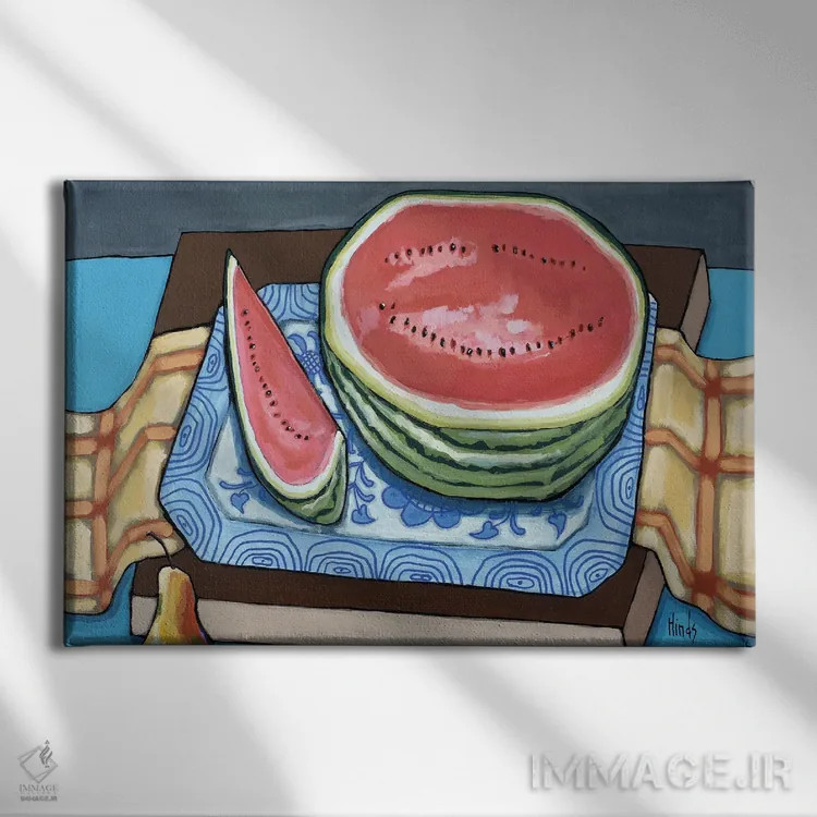 تابلو یک هندوانه شیرین اثر دیویدای هینْدز - نمای روبهرو روی دیوار
