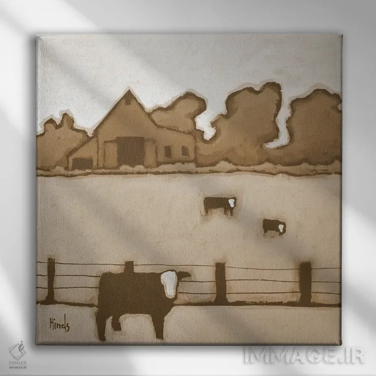 تابلو در مرتع طلایی اثر دیویدای هینْدز - نمای روبهرو روی دیوار