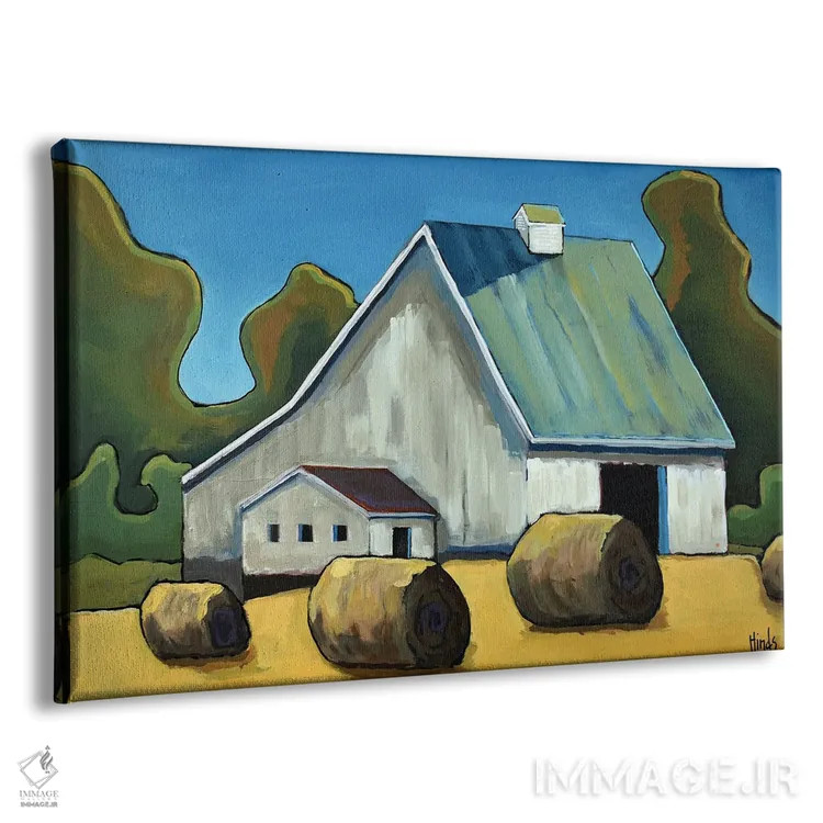 تابلو انبار سفید قدیمی اثر دیویدای هینْدز - نمای پرسپکتیو محصول