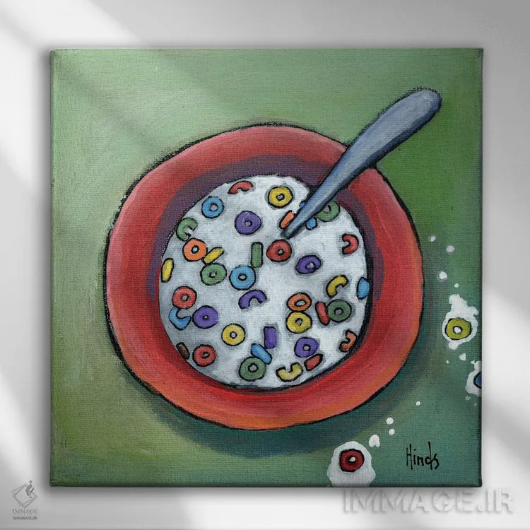 تابلو شیر ریخته اثر دیویدای هینْدز - نمای روبهرو روی دیوار