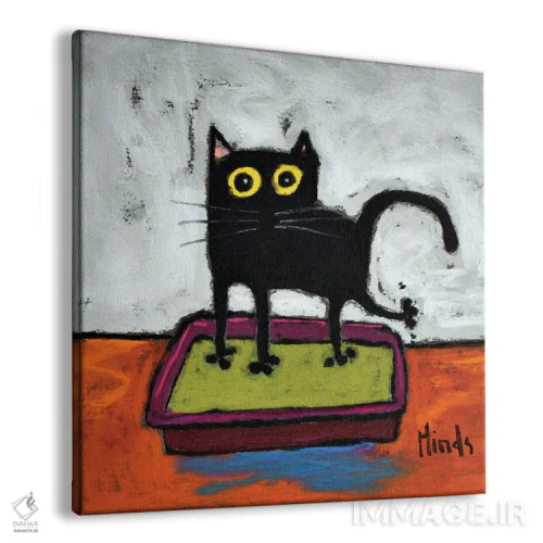 تابلو گربه سیاه در جعبه خاک اثر دیویدای هینْدز - نمای پرسپکتیو محصول