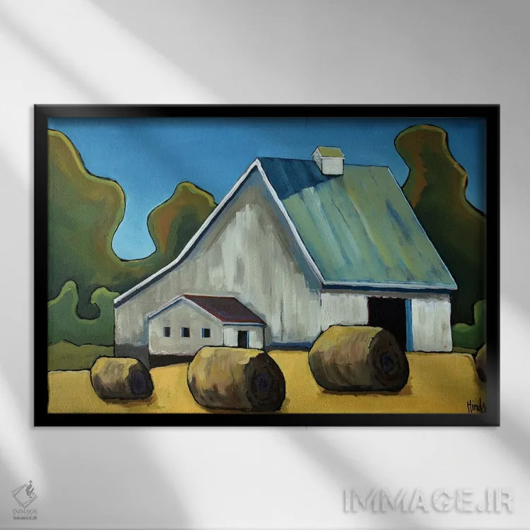 تابلو انبار سفید قدیمی اثر دیویدای هینْدز - نمای قابدار مشکی