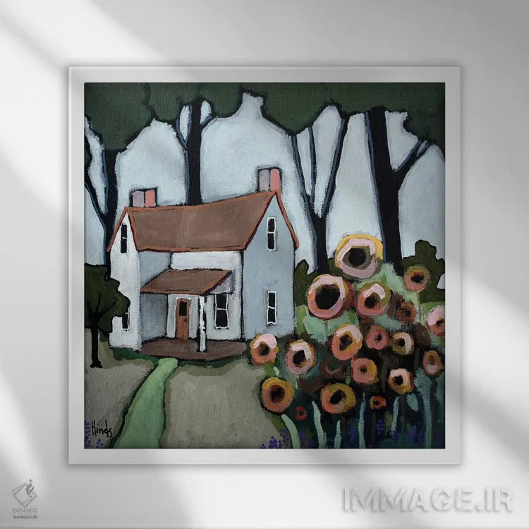تابلو خانه شیرین خانه اثر دیویدای هینْدز - نمای قابدار سفید