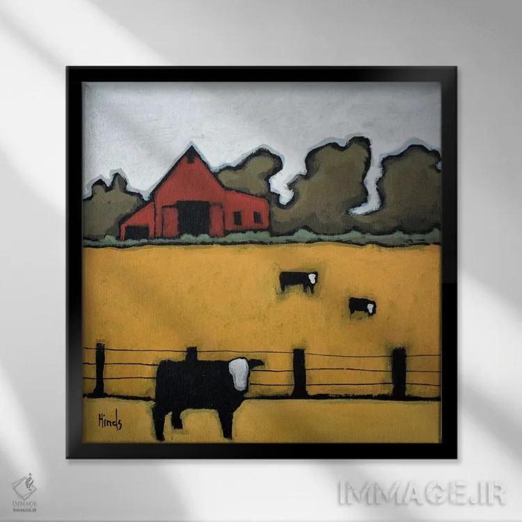 تابلو در مرتع طلایی اثر دیویدای هینْدز - نمای قابدار مشکی