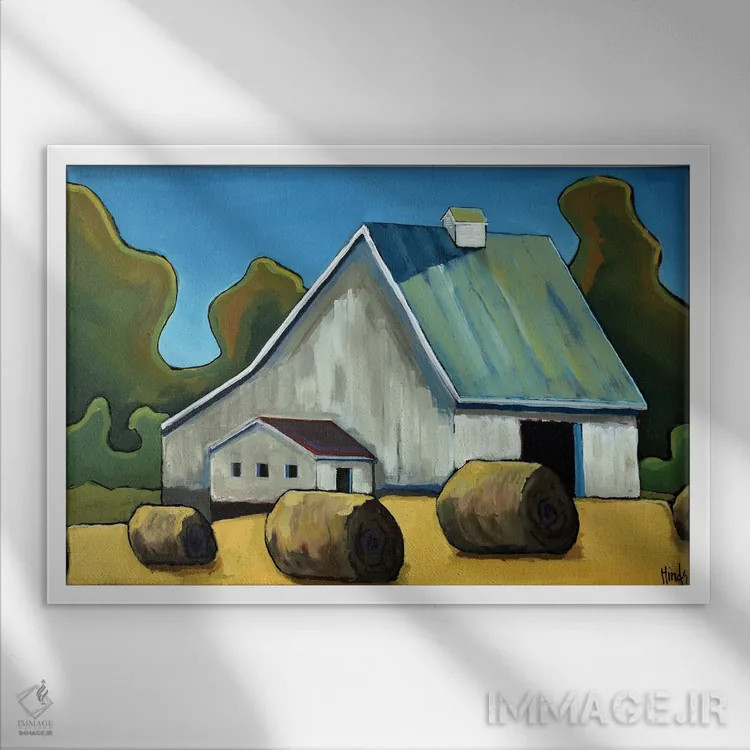 تابلو انبار سفید قدیمی اثر دیویدای هینْدز - نمای قابدار سفید