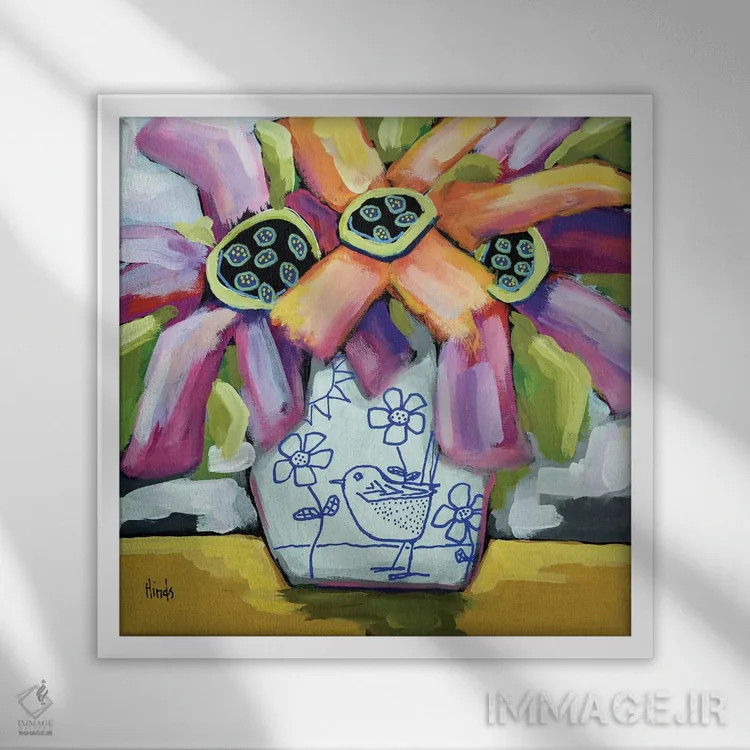 تابلو زادگاه اثر دیویدای هینْدز - نمای قابدار سفید