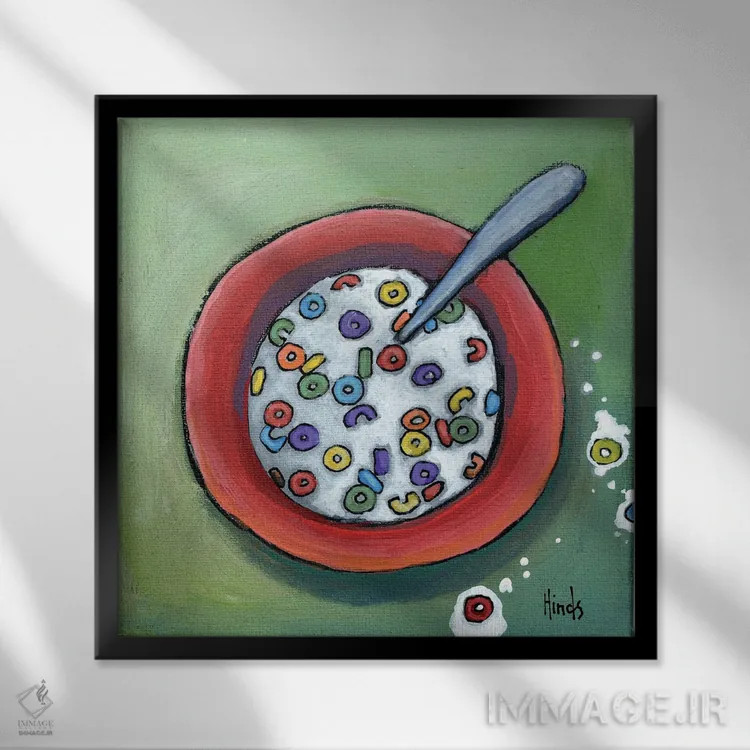 تابلو شیر ریخته اثر دیویدای هینْدز - نمای قابدار مشکی