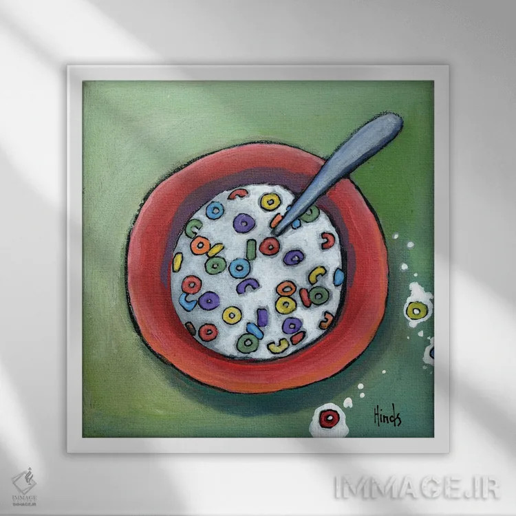 تابلو شیر ریخته اثر دیویدای هینْدز - نمای قابدار سفید