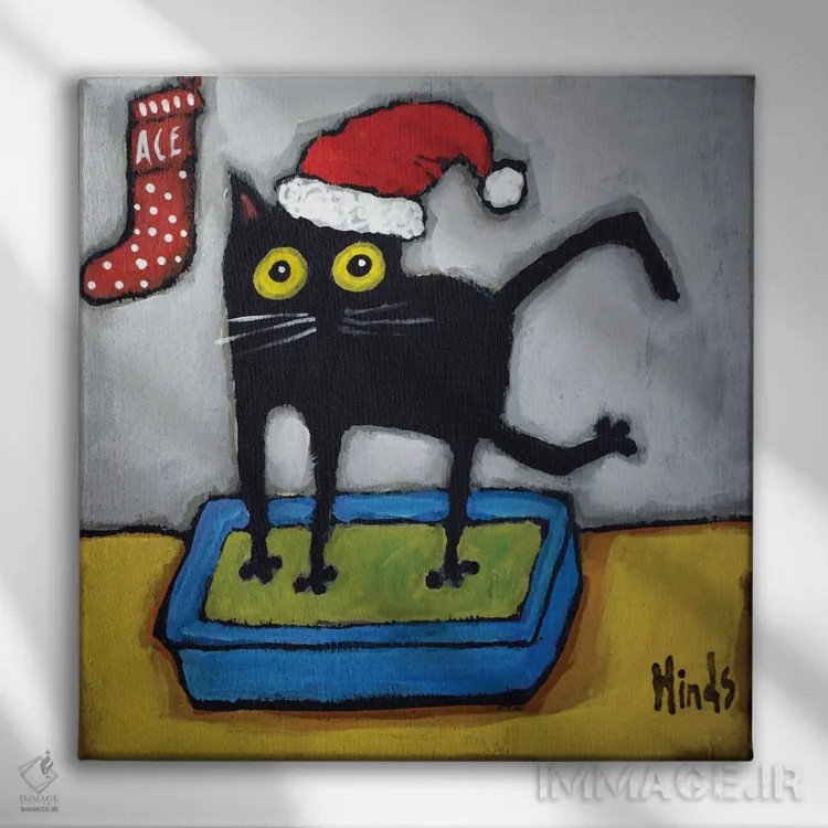 تابلو کریسمس مبارک اثر دیویدای هینْدز - نمای روبهرو روی دیوار