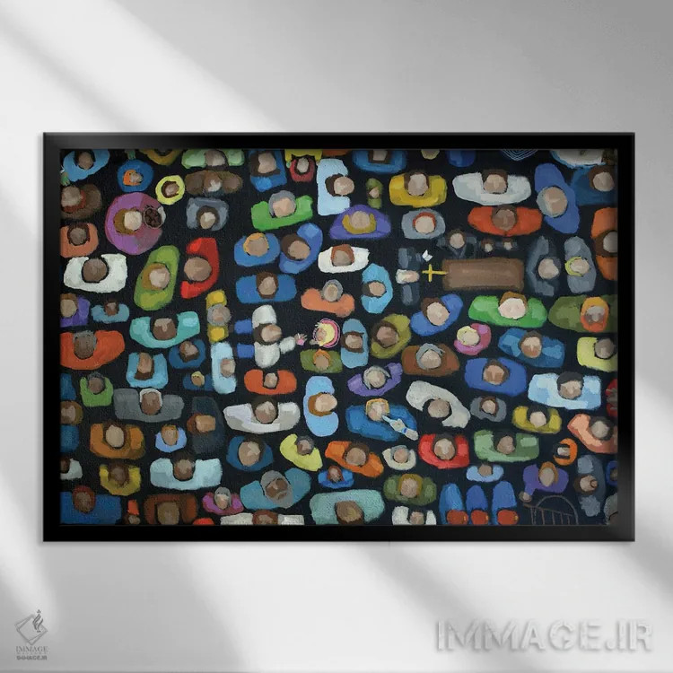 تابلو دنیای جدید اثر دیویدای هینْدز - نمای قابدار مشکی