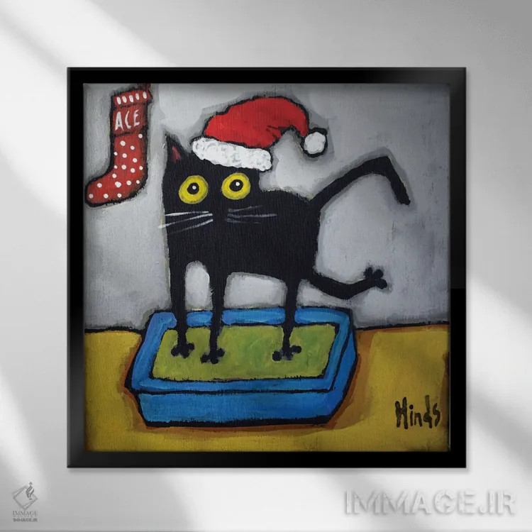 تابلو کریسمس مبارک اثر دیویدای هینْدز - نمای قابدار مشکی