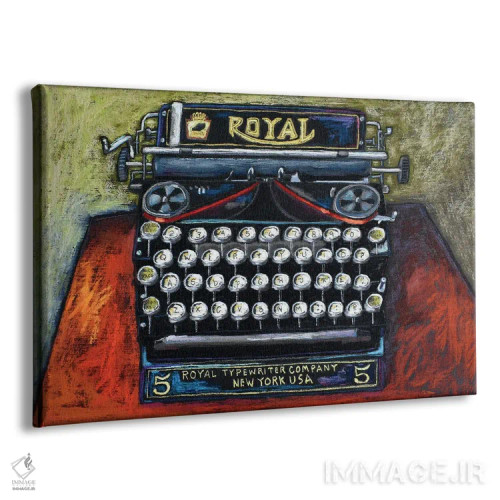 تابلو ماشین تایپ سلطنتی رترو اثر دیویدای هینْدز - نمای پرسپکتیو محصول