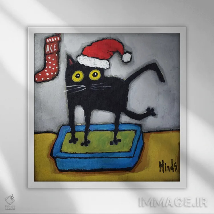 تابلو کریسمس مبارک اثر دیویدای هینْدز - نمای قابدار سفید