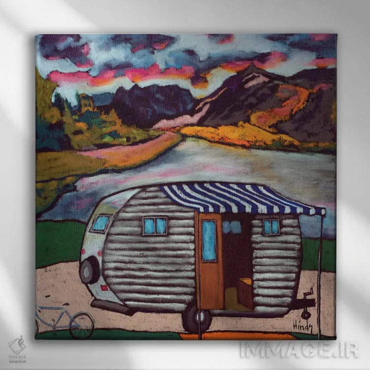 تابلو دریاچه همت اثر دیویدای هینْدز - نمای روبهرو روی دیوار