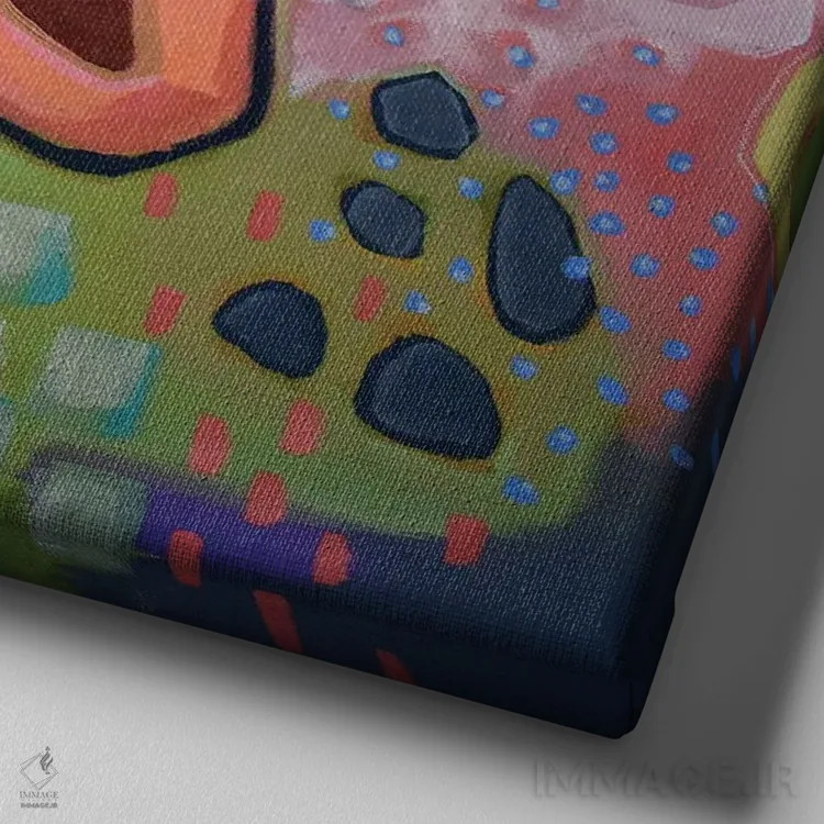 تابلو میخهای مربع و سوراخهای گرد (تفاوتها یا تناقضها) اثر دیویدای هینْدز - نمای نزدیک بافت بوم