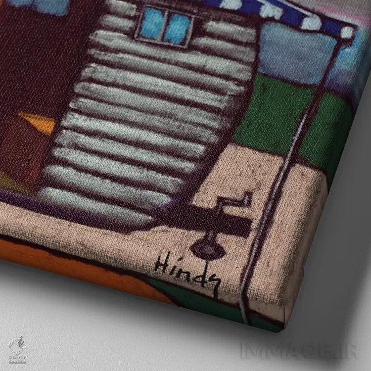 تابلو دریاچه همت اثر دیویدای هینْدز - نمای نزدیک بافت بوم