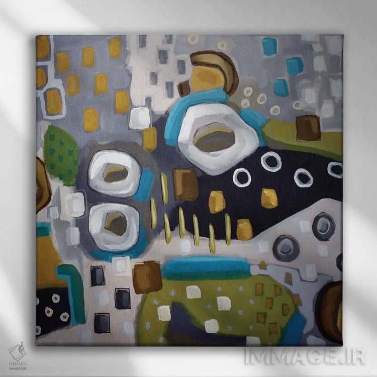 تابلو روی خاکستری اثر دیویدای هینْدز - نمای روبهرو روی دیوار