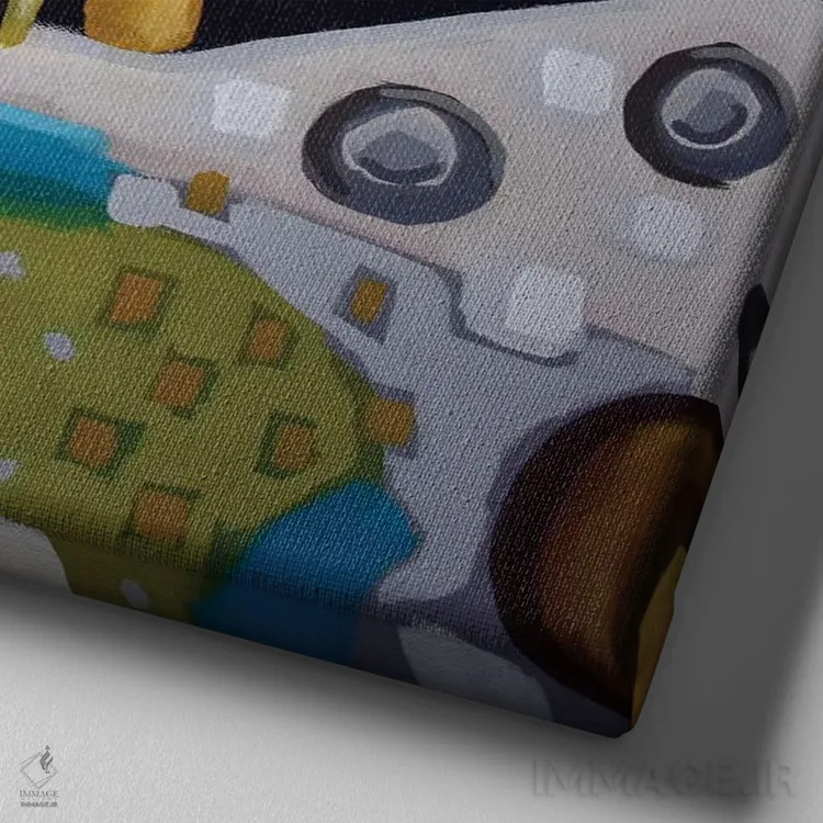 تابلو روی خاکستری اثر دیویدای هینْدز - نمای نزدیک بافت بوم