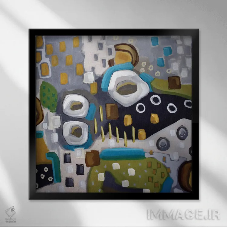 تابلو روی خاکستری اثر دیویدای هینْدز - نمای قابدار مشکی