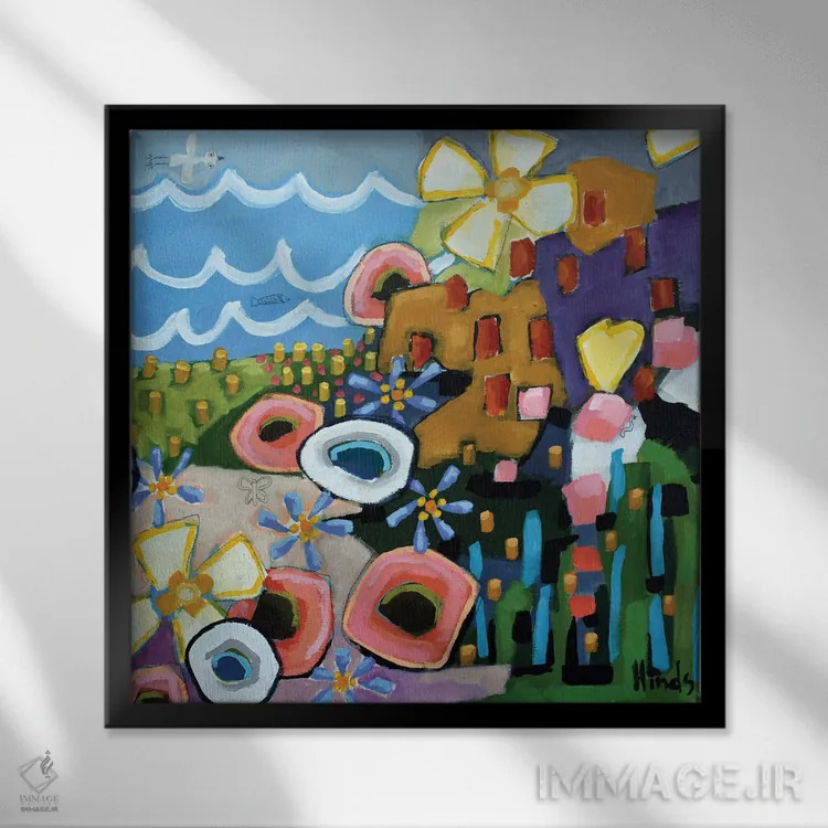 تابلو گلهای وحشی کالیفرنیا اثر دیویدای هینْدز - نمای قابدار مشکی