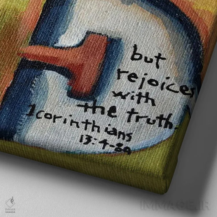 تابلو معنای عشق اثر دیویدای هینْدز - نمای نزدیک بافت بوم