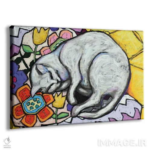 تابلو چرت گربه اثر دیویدای هینْدز - نمای پرسپکتیو محصول