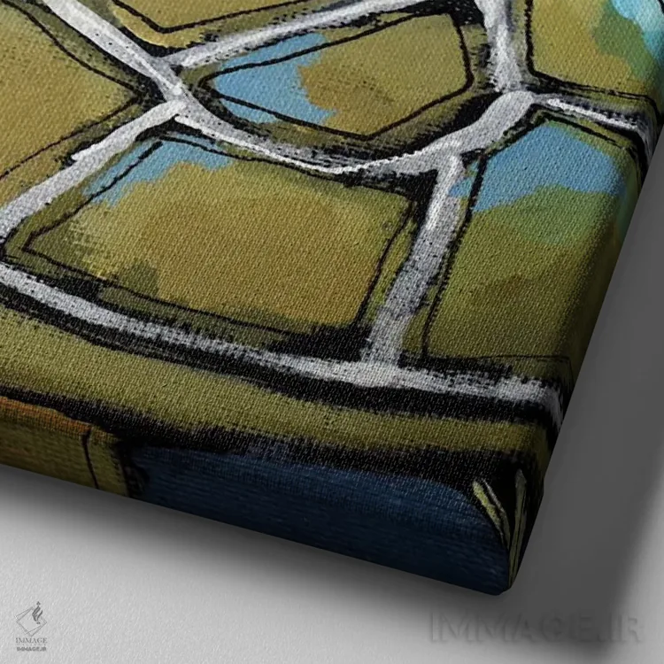 تابلو لاکپشت دریایی کوچک اثر دیویدای هینْدز - نمای نزدیک بافت بوم