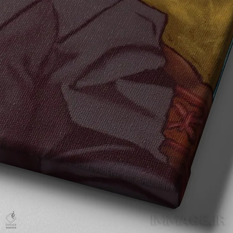 تابلو آبراهام لینکلن هنگام غروب با منظره ساختمان قدیم کنگره ایالت اثر دیویدای هینْدز - نمای نزدیک بافت بوم