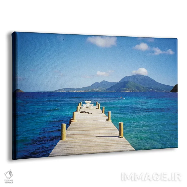 تابلو Saint Kitts,منظره جزیره بوبی و نویس از اسکله ساحل لاک‌پشتی، سنت کیتس اثر دیوید هربیگ - نمای پرسپکتیو محصول