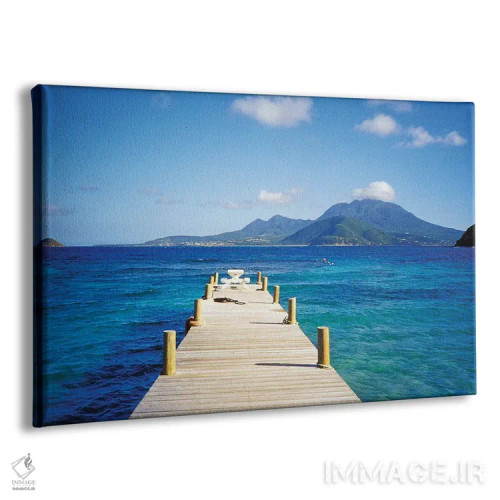 تابلو Saint Kitts,منظره جزیره بوبی و نویس از اسکله ساحل لاکپشتی، سنت کیتس اثر دیوید هربیگ - نمای پرسپکتیو محصول