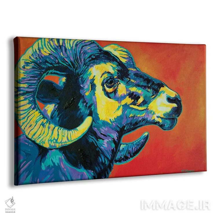 تابلو شاخ بزرگ (حیوان کل یا قوچ کوهی) اثر دریک هیگینز - نمای پرسپکتیو محصول