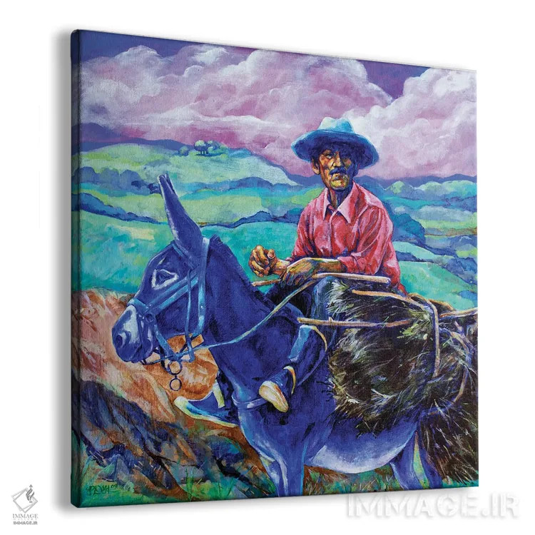 تابلو الاغ آبی اثر دریک هیگینز - نمای پرسپکتیو محصول