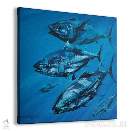 تابلو آبی بر آبی اثر دریک هیگینز - نمای پرسپکتیو محصول