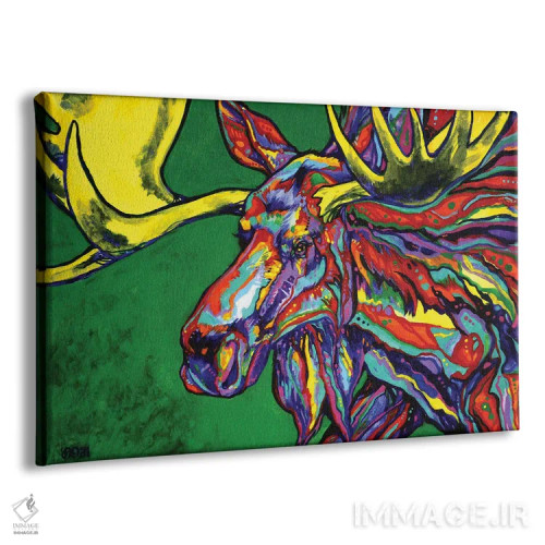 تابلو گوزن شمالی نر (الک) اثر دریک هیگینز - نمای پرسپکتیو محصول