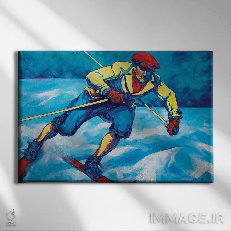 تابلو اسکیباز کشورگرد اثر دریک هیگینز - نمای روبهرو روی دیوار