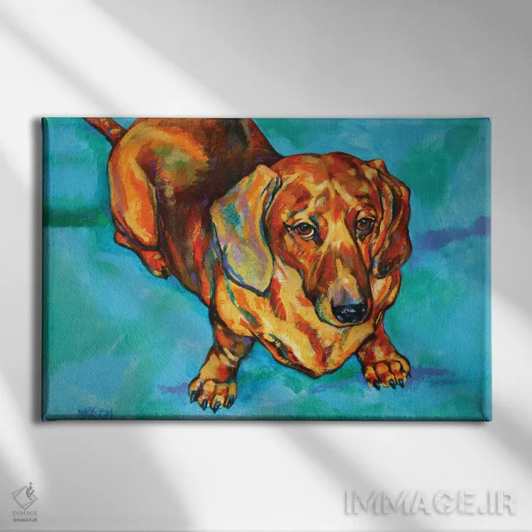 تابلو داشهوند (سگ نژاد آلمانی) اثر دریک هیگینز - نمای روبهرو روی دیوار