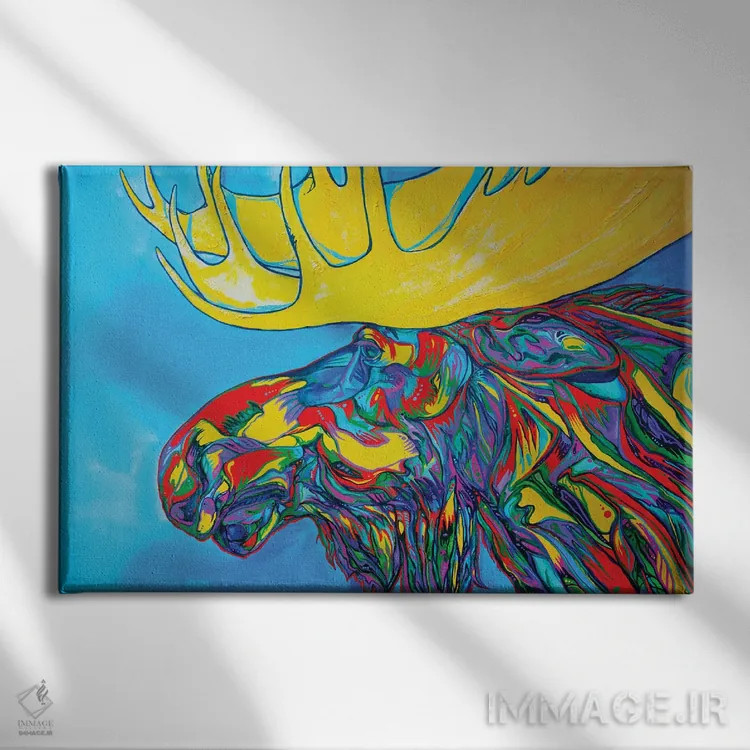 تابلو مِگاموس/گوزن شمالی عظیم اثر دریک هیگینز - نمای روبهرو روی دیوار