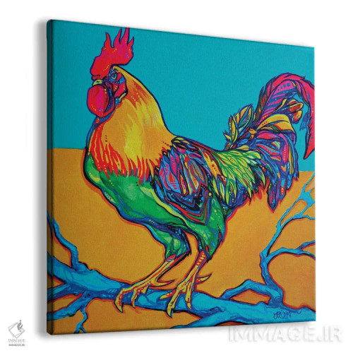 تابلو خروس نشسته بر جایگاه اثر دریک هیگینز - نمای پرسپکتیو محصول