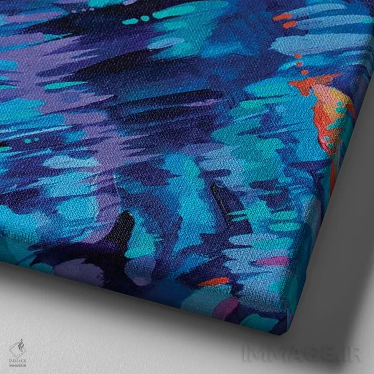 تابلو خرس دریاچه نیتا اثر دریک هیگینز - نمای نزدیک بافت بوم