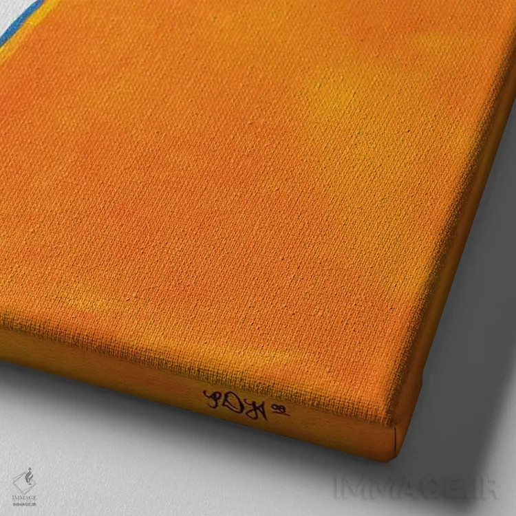 تابلو لوئن (پرنده آبی) اثر دریک هیگینز - نمای نزدیک بافت بوم