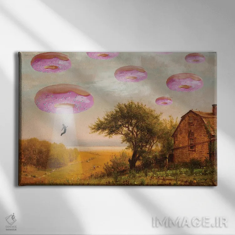 تابلو هجوم دوناتها اثر دیکاتمی - نمای روبهرو روی دیوار