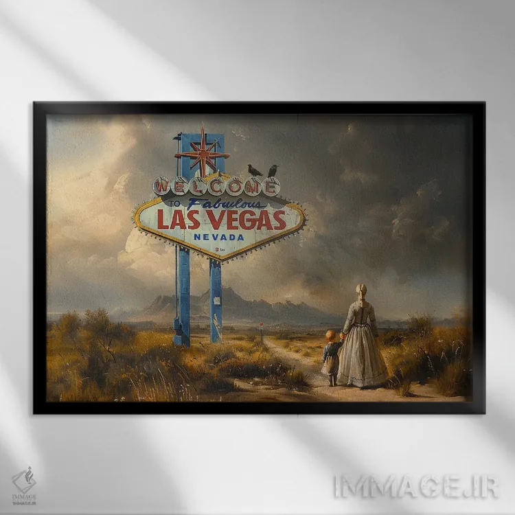 تابلو گمشده در وگاس اثر دیکاتمی - نمای قابدار مشکی